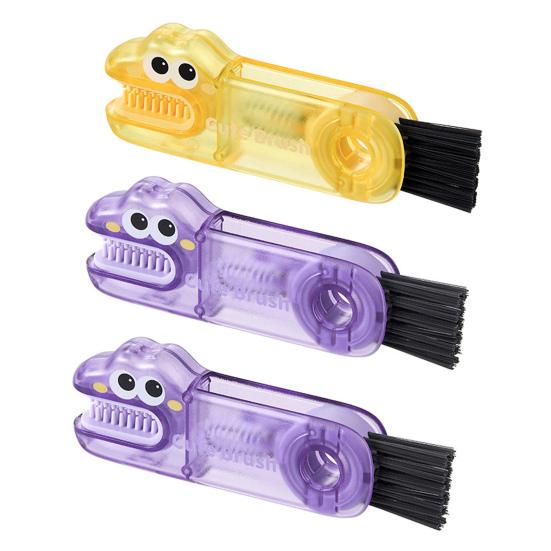2/3Pcs 3 In 1 Cleaning Brushes Cartoon Design Food-Grade Anti-Slip Handle Gap Brush Portable Long Bristle Bottle Cleaner