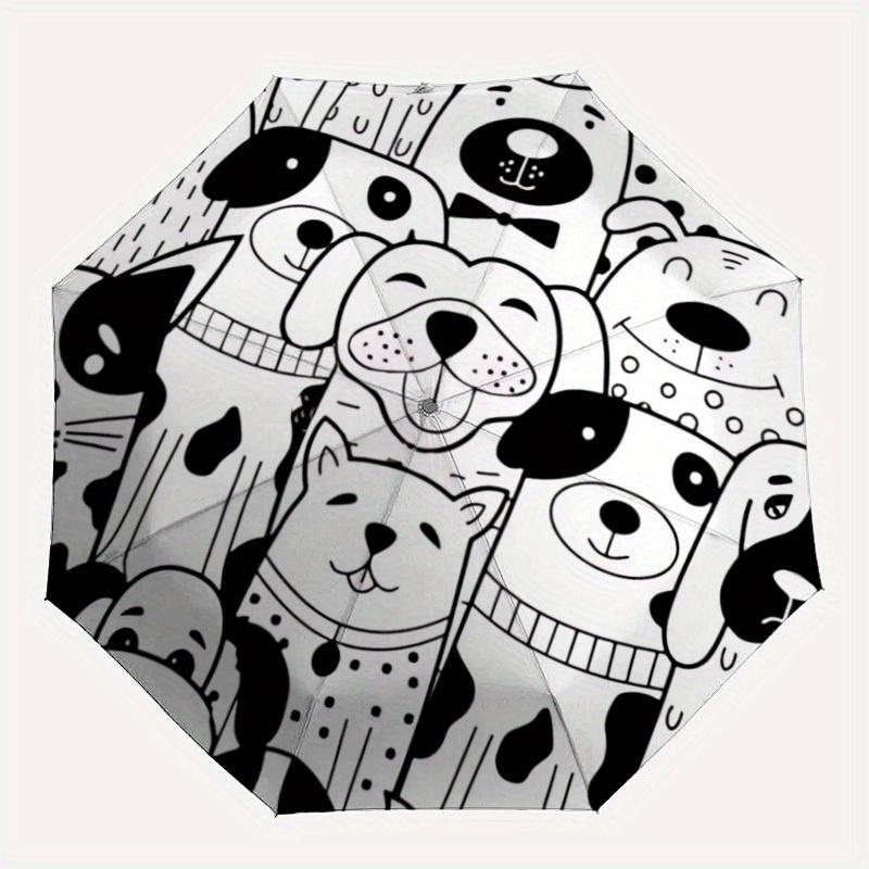 

1pc Dog Pattern Umbrella - 8-Rib Automatic Open/Close, Fashionable Compact Umbrella for Outdoor Adventures yy250813148
