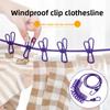 1.8m Portable Travel Elastic Clothesline With 12 Clips Retractable Outdoor Laundry Drying Rope