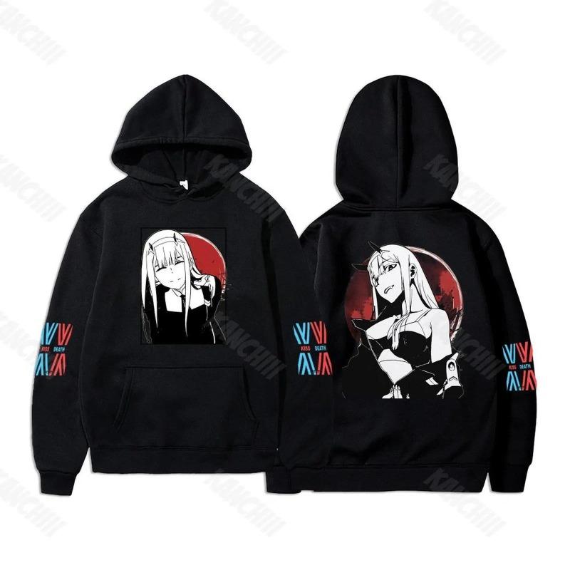 Anime DARLING In The FRANXX Hoodies Men and Women Harajuku Pullover Street Wear Unisex Autumn Winter Plushed Sweater