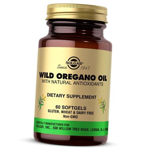 Oregano Oil with Natural Antioxidants, Wild Oregano Oil, Solgar 60gelcaps (71313017)
