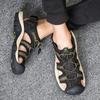 Men Red Hiking Sandals Summer Outdoor Wide Palm Black Beach Shoes Close Toe Sandals Plus Size