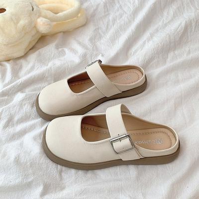 Mary Jane Sandalen Dames Zomer Ins Buitenkleding Ademend Baotou Sandalen Slippers Modieus en Comfortabel