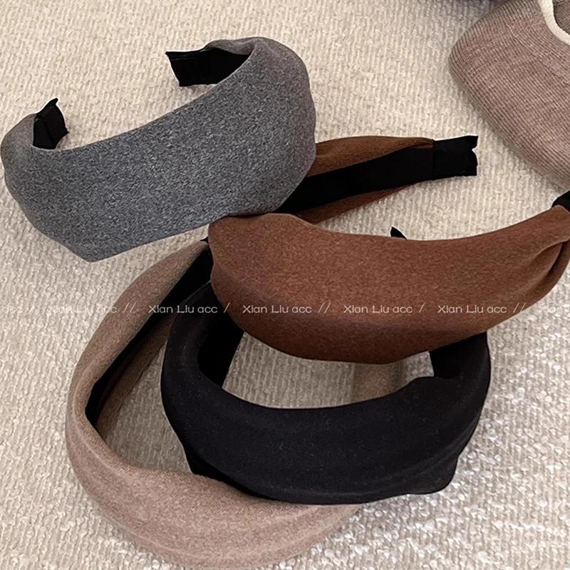 Vintage Solid Soft Cotton Hairband For Women Girls Sweet Hair Ornament Headband Hair Hoop Hair Band Fashion Hair Accessories
