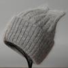 Angora rabbit fur hat autumn and winter knitted plush cat ear shape warm cute ladies casual hat