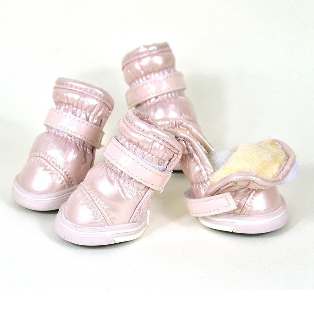 4 st/set Vinter Hundskor Vattentäta Varma Hund Snöskor Halkfria Fritidsskor För Små Hundar Chihuahua Teddy Hundskor