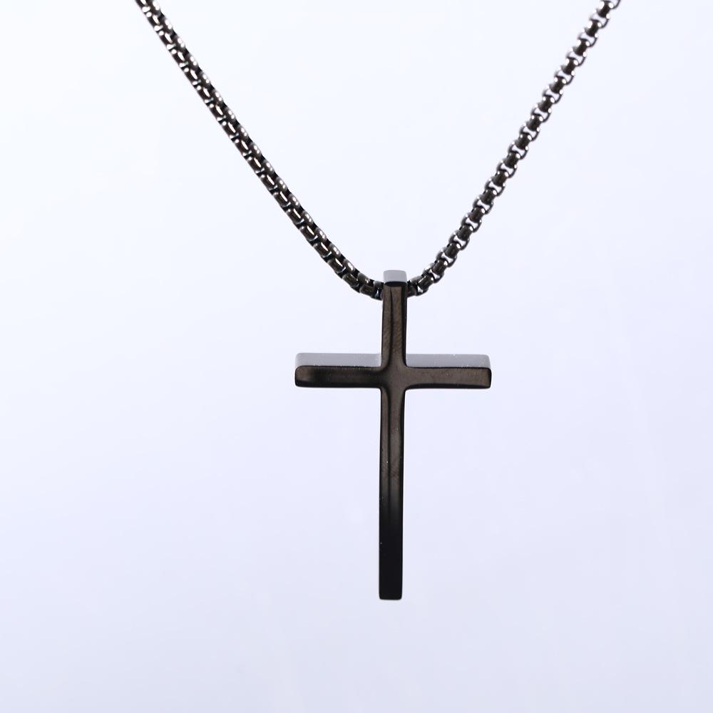 Men's Hip-Hop Style Light Surface Cross Necklace - Trendy Fashion Accessory