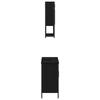 Bathroom Furniture Set with Shelf 2 Pcs Black Particleboard
