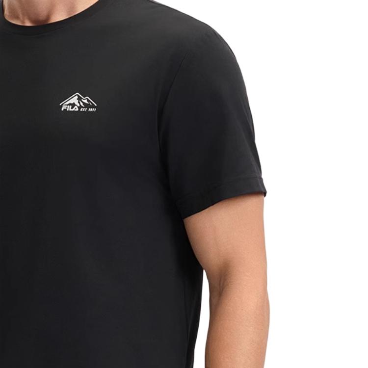 Fila Fitness Outdoor Series Simple Versatile Fashion Comfortable Short Sleeve T-Shirt Unisex Tops Black A51M521106F-BK