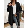Women Bat Sleeve Cardigan Solid Color Knit Sweater Cardigan Coat