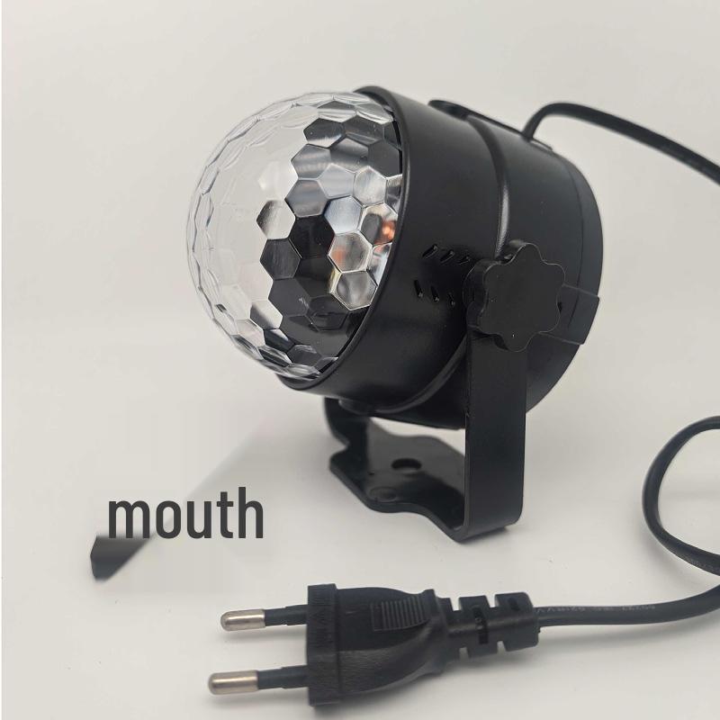 Mini LED Colorful Rotating Magic Crystal Ball Light with Sound Control for Home, KTV, Bar, and Strobe Effects