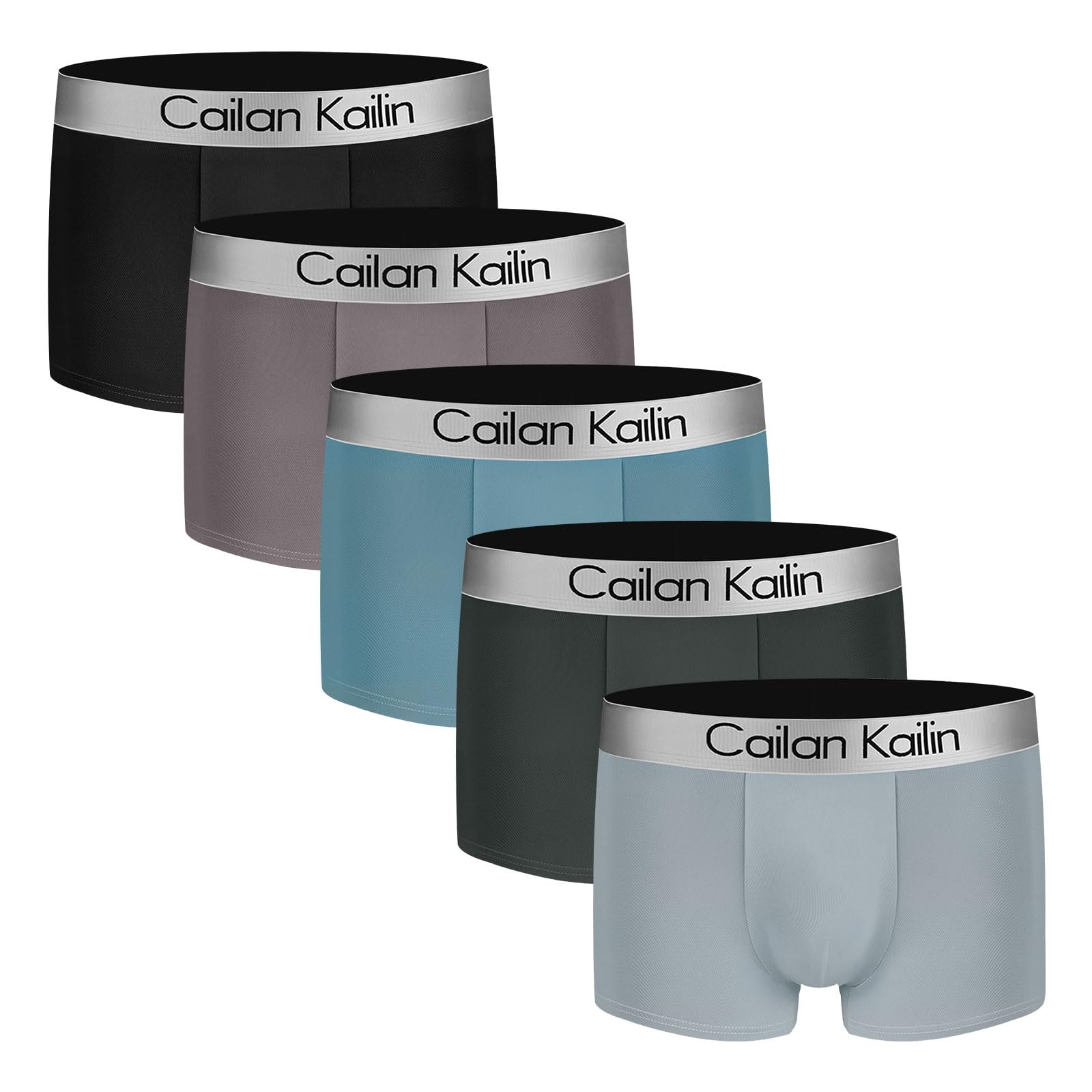 

Трусы-боксеры Aibso спереди и приятные на ощупь мужские трусы, набор из 5 штук, застежка, модал, влагоотводящие, быстросохнущие, антибактериальные,