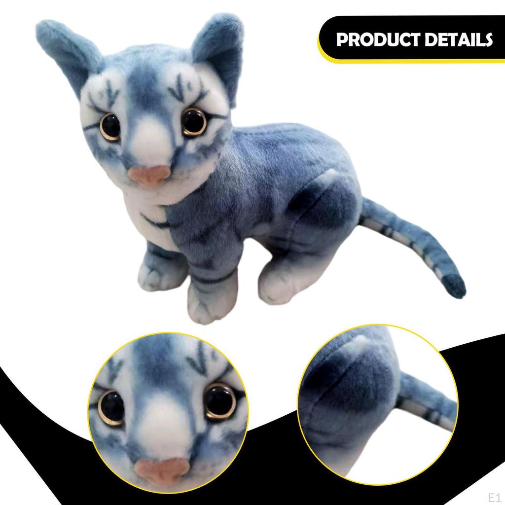 Cat Toy Doll Cartoon Home Decoration Realistic Stuffed Animal Long Tails for Family Boys Girls