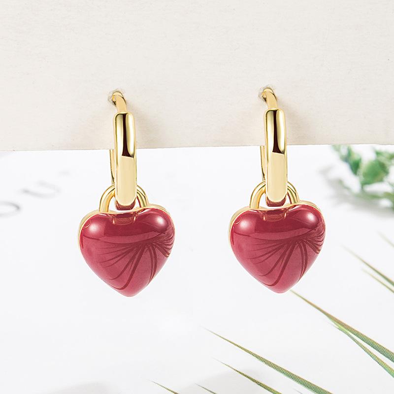 

Серьги из циркония One Size красный