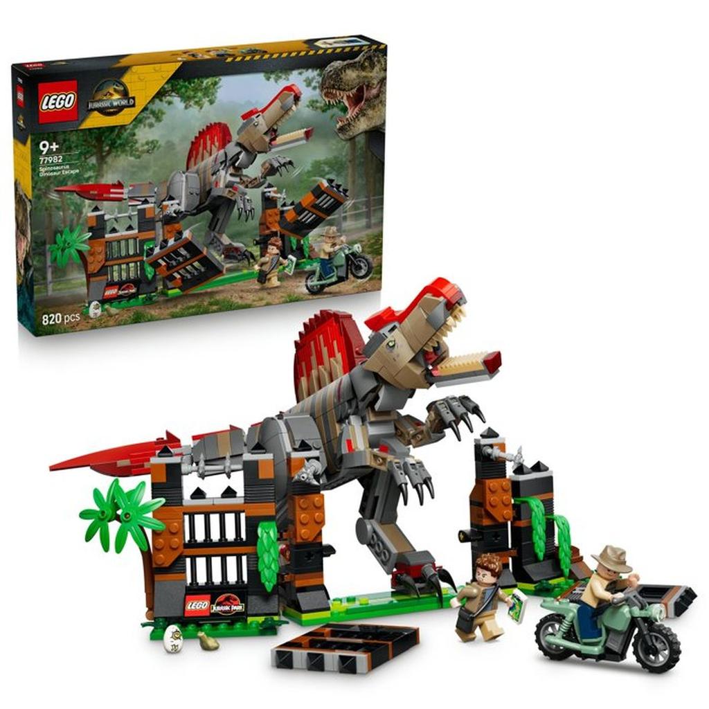 LEGO Jurassic World 77982 L'Évasion du Spinosaure - Dino Jouet des 9 ans - Idée de Cadeau