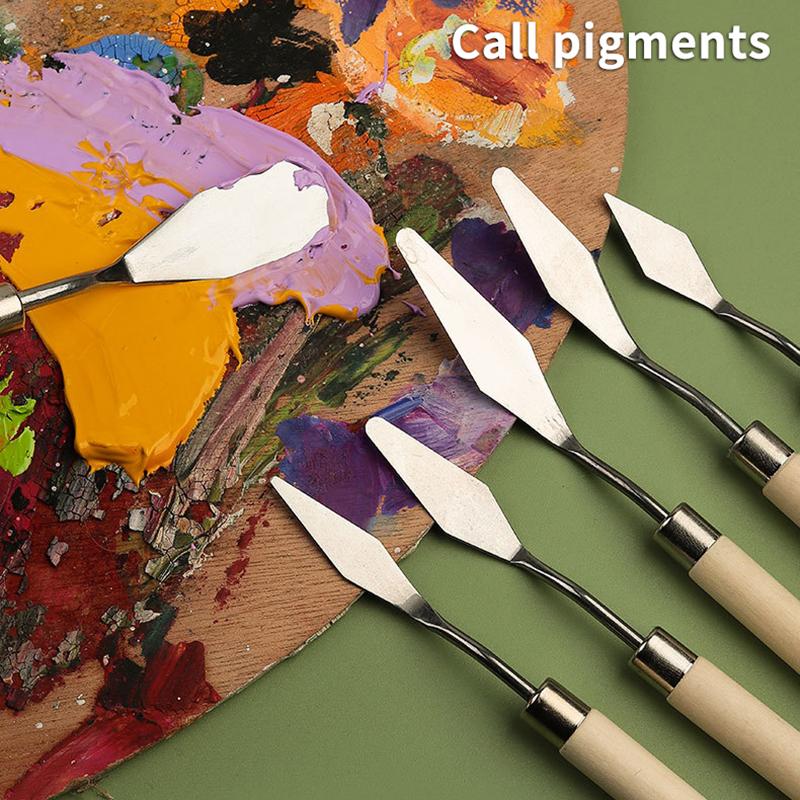 7Pcs/Set Stainless Steel Oil Painting Knives Artist Crafts Spatula Palette Knife Oil Painting Mixing Knife Scraper Art Tools