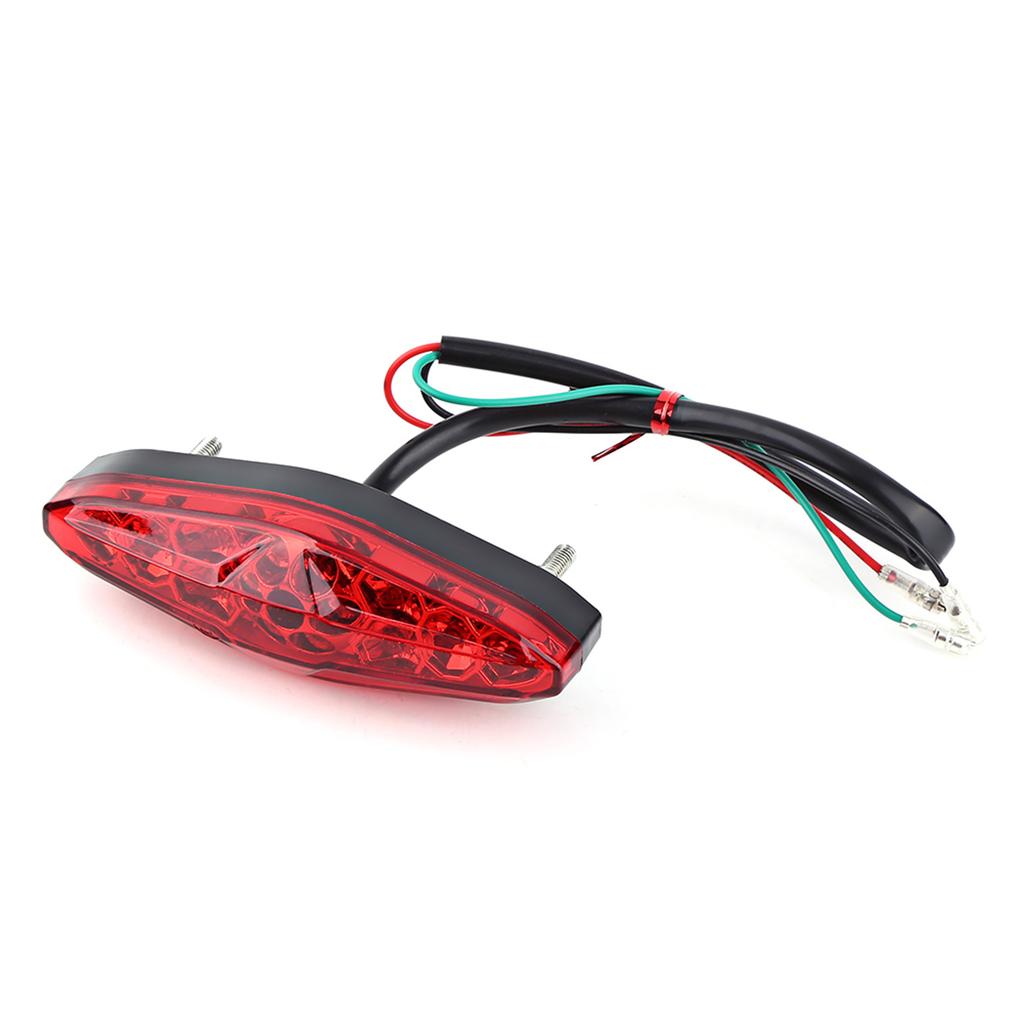 12V 15 LED Motorcycle Brake Stop Running Tail Light ATV Dirt Bike Rear Light Universal