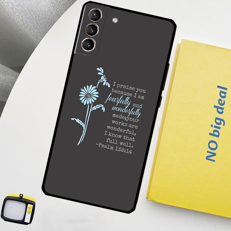 Christian Psalms Cover For Samsung Galaxy S22 S23 Ultra Note 20 10 Plus S9 S10 S20 S21 S23 FE Phone Case