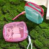 Cosmetic Storage Bag Breathable Mesh Design Compact Organizer with Lanyard Portable Bag for Toiletries Makeup