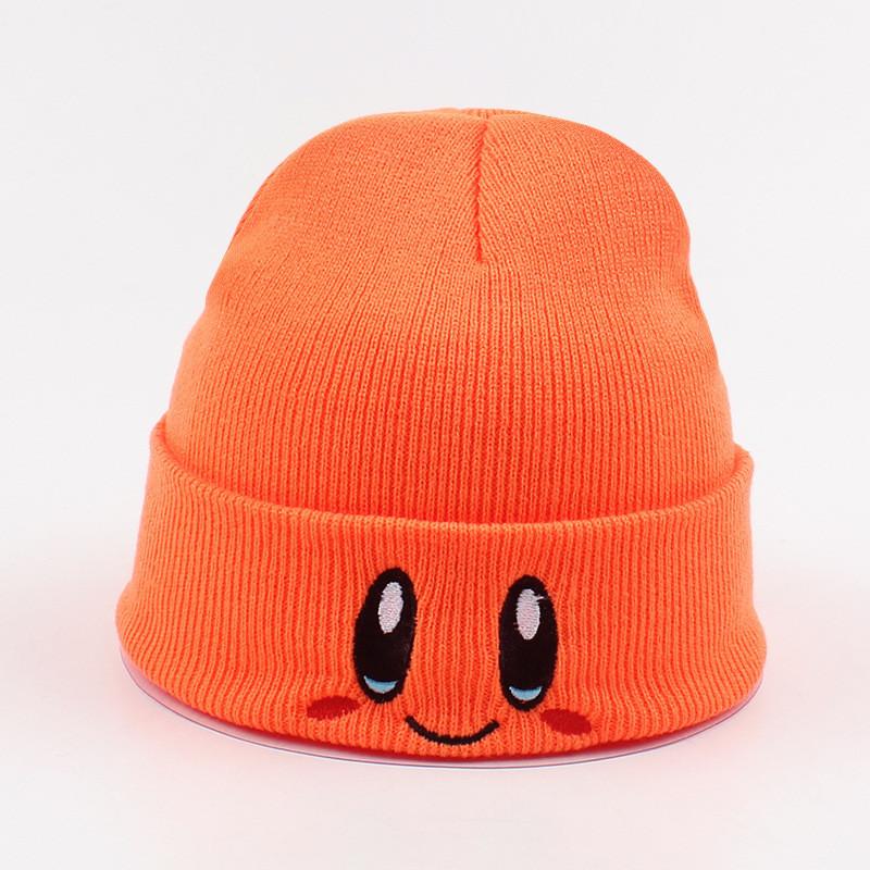 Fashionable Embroidered Eye Knit Hat With Cute Smiley Face Winter Warmth Women's Cap
