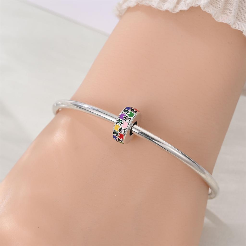 Charm Beaded Clover Butterfly Raccoon Rubber Stopper Isolation Bead Jewelry Bracelet Necklace Accessories