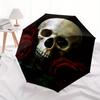 Skull and Roses: Gothic Artwork Wall DecorUmbrella, Portable 3-Fold Umbrella for Men & Women,Christmas Gift ES277
