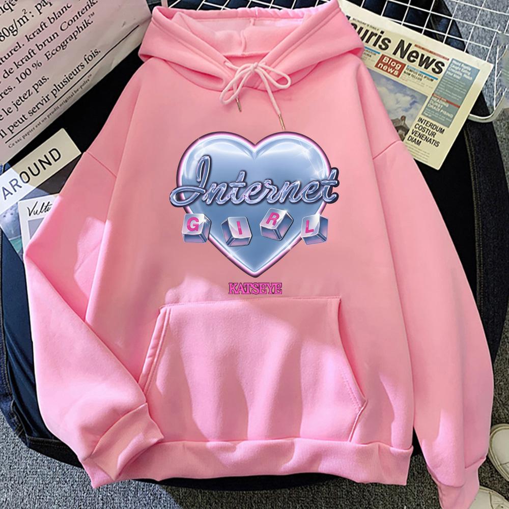 KATSEYE 2026 New Song Internet Girl Printing Hoodie Aesthetic Fashion Sweatshirt Graphic Printing Pullover Hoody