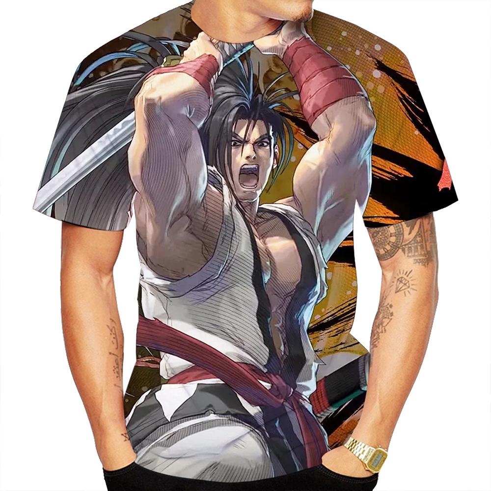 Fun fighting game creative 3D printed short sleeved T-shirt with fashionable, cool and trendy personality
