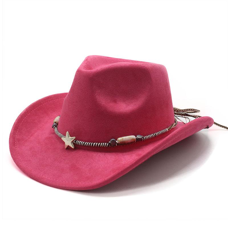 Bohemian Minority Suede Hat Belt Couple Hat Western Cowboy Top Hat
