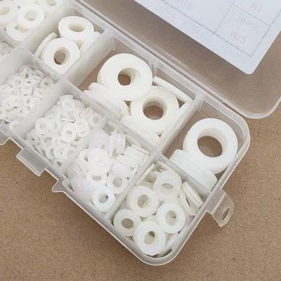 210/350/500pcs Black White Nylon Washers M2-M10 Corrosion-Resistant Gasket Ring Kit Multi-Size Flat Washer