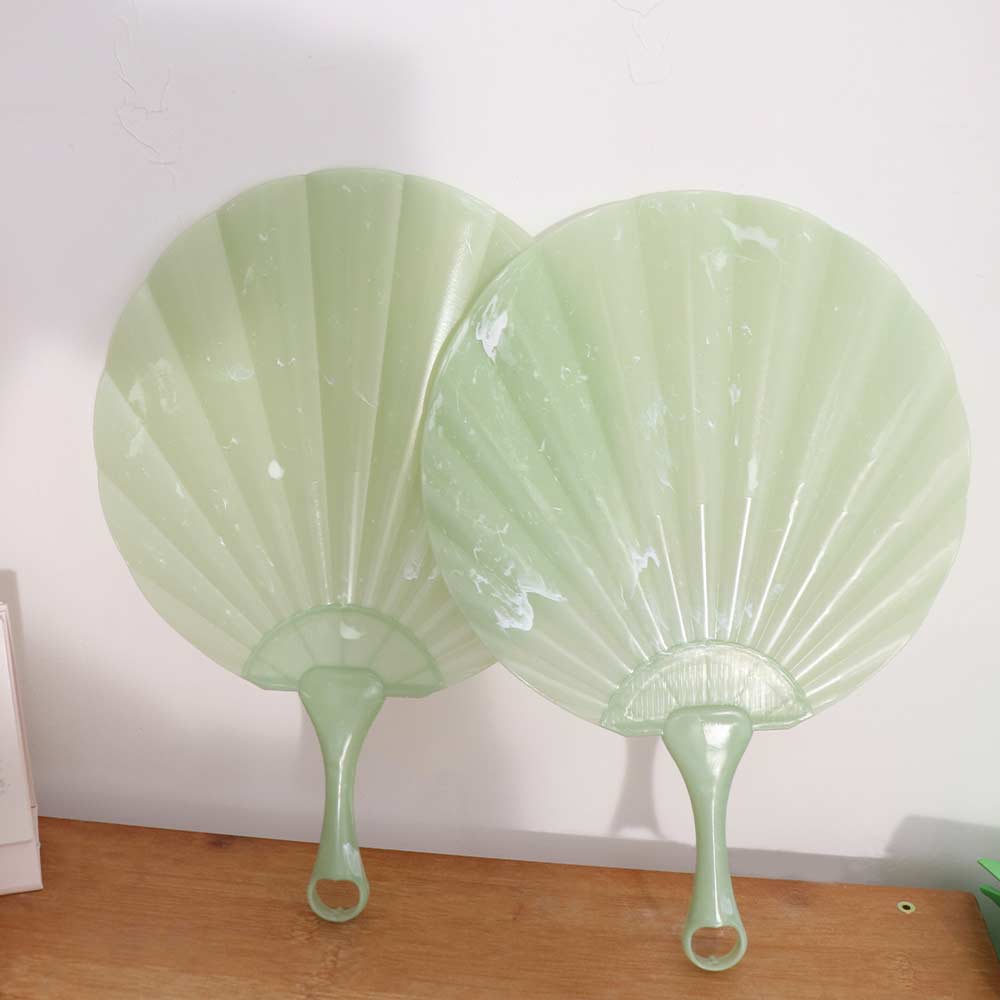 10pcs Plastic Portable Shell Fan Gentle Wind Chinese Style Fan Hand-Cranked Fan  Dance Wedding Party