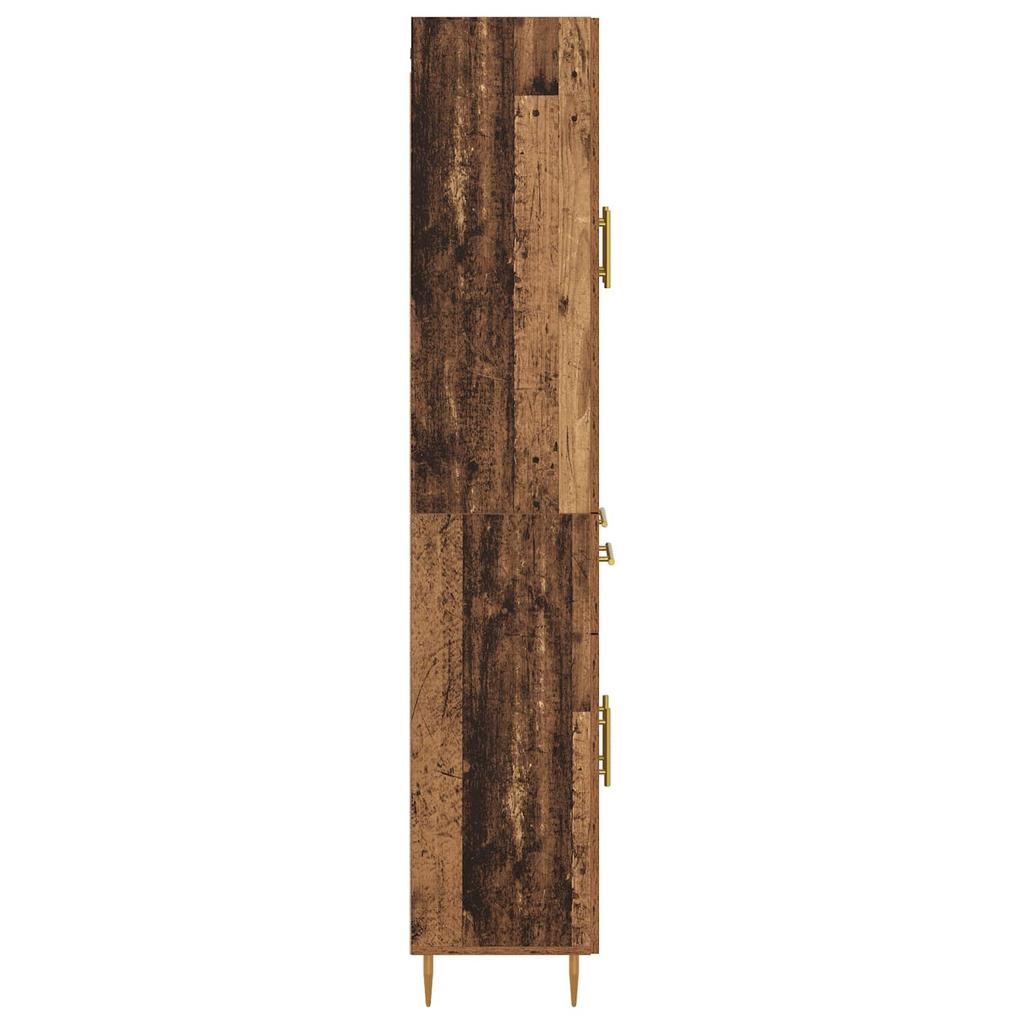 Wall Mounted Highboard Reclaimed Wood Look 69.5 x 34 x 180 cm Engineered Wood