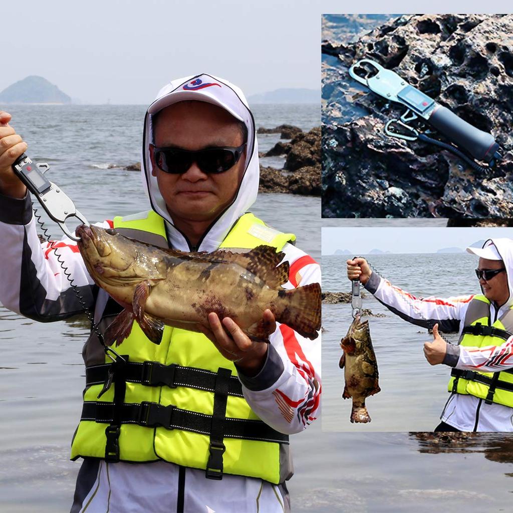 SANLIKE Digital Fish Grip, Digital Weighing Scale Fishing Gripper, Suitable for Large Fish, Max 25kg