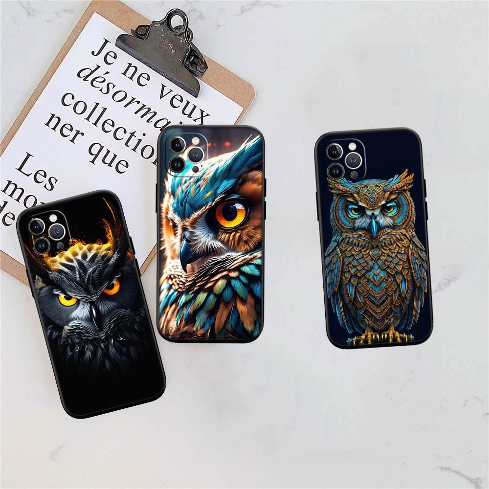 PP15 Cartoon Owl Soft Shell Phone Case for OPPO A3 Pro A72 A74 A76 A77 A77S A78 A79 A94 A95 A18 A40M A58