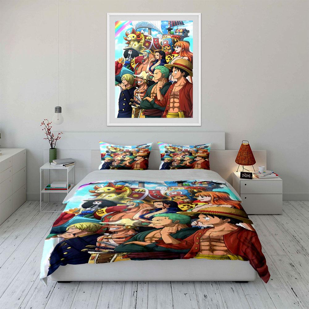 Anime characters and ship. Bedding sets Duvet cover sets Duvet covers Pillowcases(1 * Duvet Cover 2 * Pillowcases without duvet insert)
