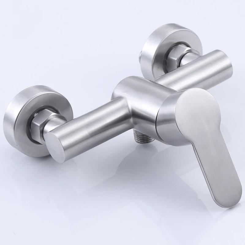 304 Stainless Steel Bathroom Faucet Shower Black Silver Faucet Wall Mounted Bathtub Shower Mixer Tap Shower Faucet Mixer Taps