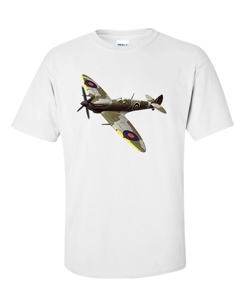 Spitfire Fighter Aircraft WW2 RAF Pilot TShirt 2XL