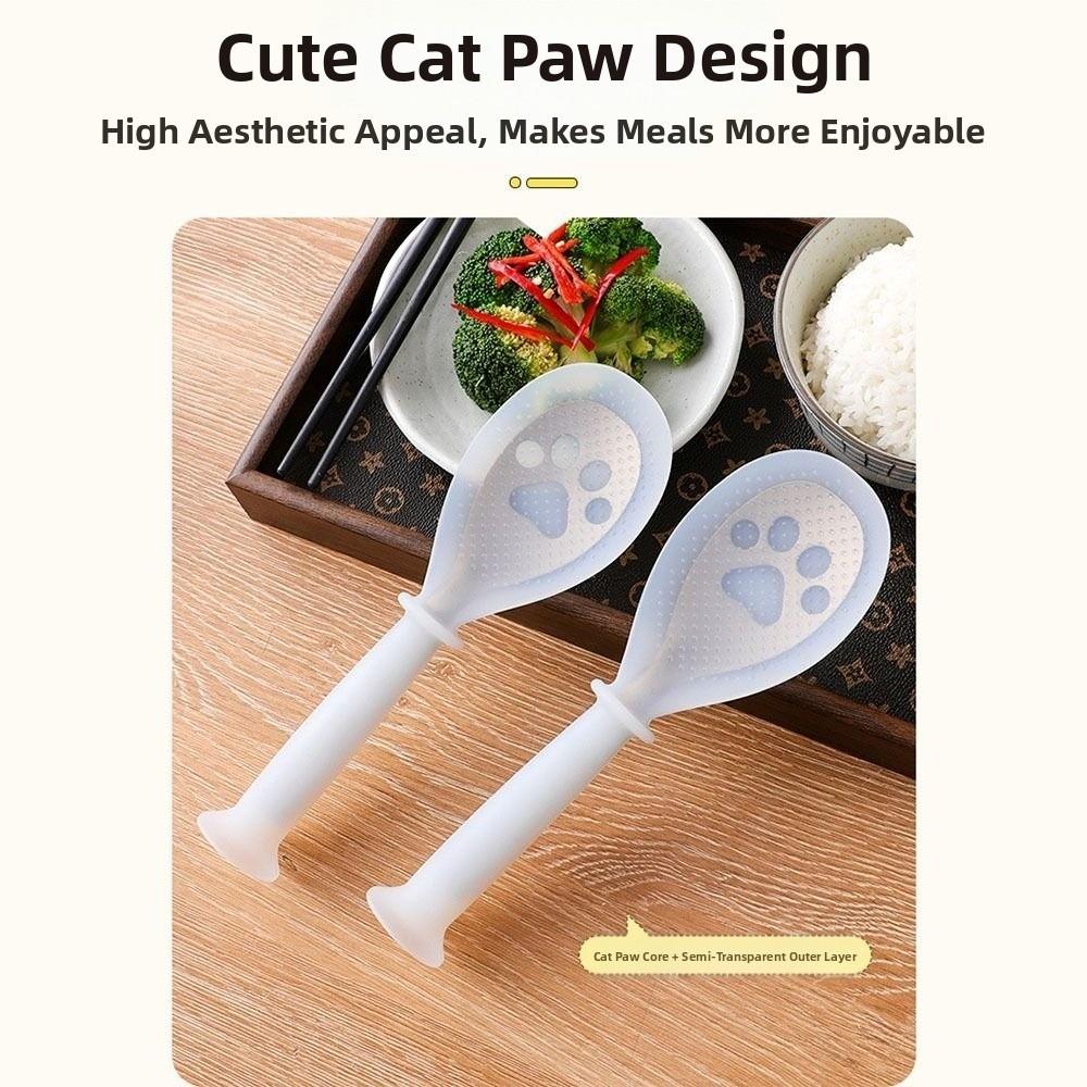 Standing Non-stick Rice Spoon Silicone Canteen Serving spoon Rice Spoon  Kitchen Accessories