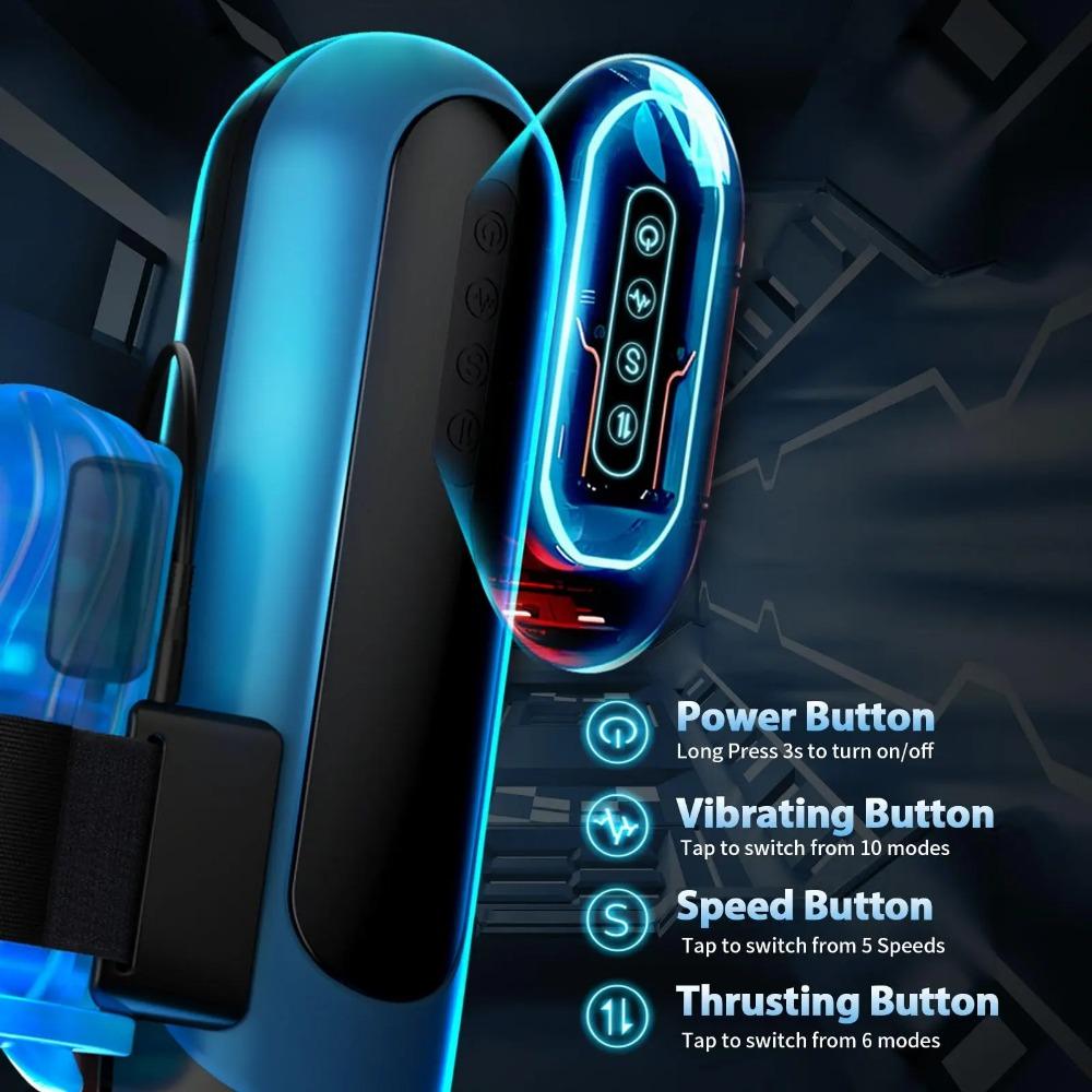 Automatic Pocket Pussy Male Masturbator with 6 Piston Modes & 5 Speeds - Realistic Oral Sex Toy for Men