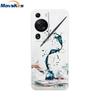 For Huawei P60 Pro Case Cute Heart Cartoon Painted Silicone Clear TPU Back Cover For Huawei P 60 P60 2023 P60Pro Phone Cases