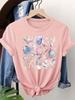 T-shirt da Donna Conchiglia & Stella Marina - Grafica Costiera da Spiaggia, Top Casual Azzurro Chiaro