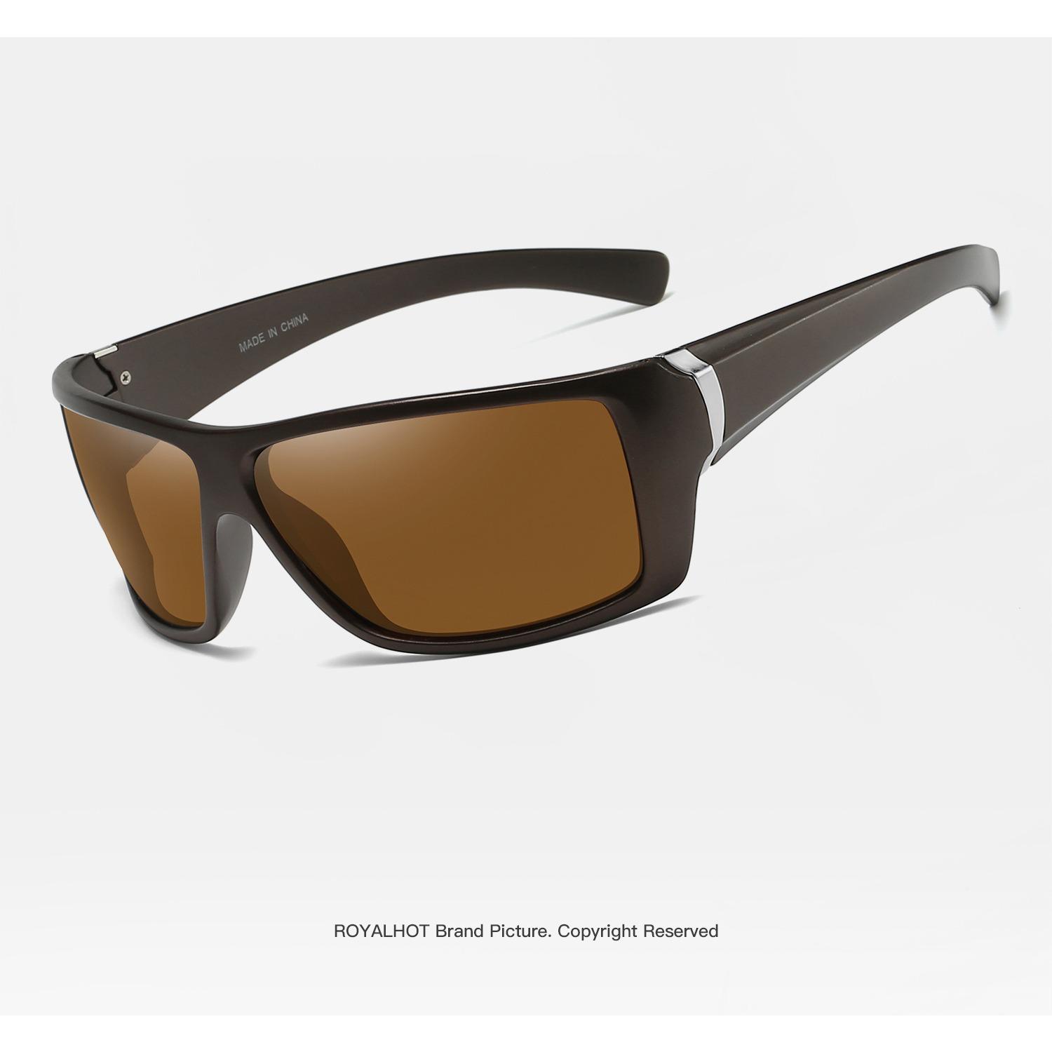 RoyalHot унисекс поляризационные синие спортивные солнцезащитные очки винтажные — фото 17