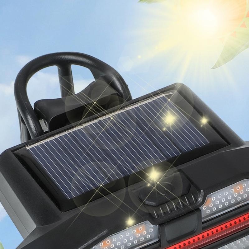 Solarladung 4 Beleuchtungsmodi Sicherheitswarnung Rücklicht LED Fahrräder Rückleuchte Wasserdichtes Rücklicht Fahrräder Rücklicht