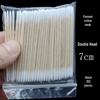 Pink Double-Ended 7cm Cotton Swabs, Multi-Functional 100 Pcs: Tattooing, Eyebrow Correction, Eyeliner, Toothpick, and Nail Art.
