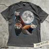 Vintage Red Panda T-Shirt with Full Moon | Retro 90s Bootleg Graphic Tee | Unique Animal Lovers Gift | Aesthetic Wildlife Shirt Gift for Her
