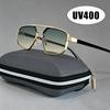 Women Trendy Luxury Steampunk Sunglasses Fashion Metal Double-Bridge High-End Large-Frame Shades Eyewear Classic Driving Shades