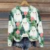 Women's Casual Long Sleeve Christmas Print Neck Pullover Sweatshirt