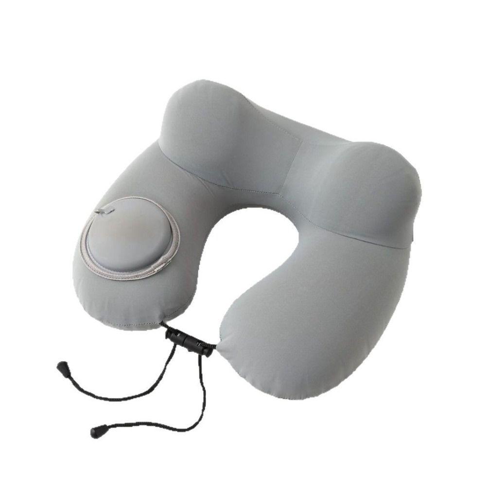 Inflatable U-Shaped Travel Pillow Ice Silk Neck Support Cushion Convenient Neckrest Pad  Airplane
