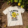 Lemon Club Shirt Comfort Colors® Vintage Fruit Tee, Funny Food Graphic Gift for Lemon Lovers Gardeners Farmers Market