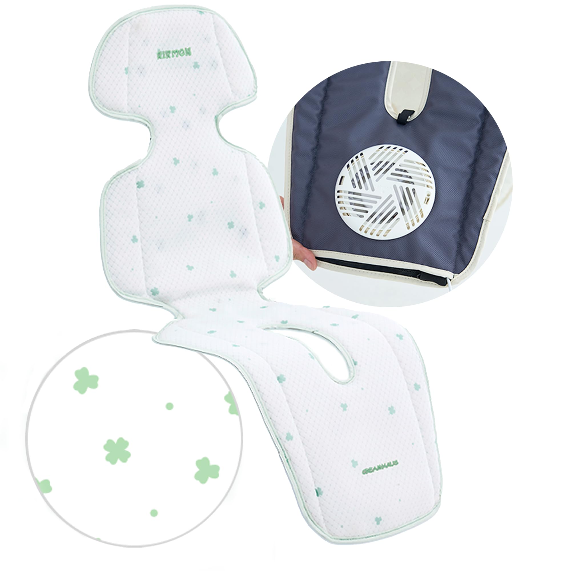 

Airmon Air Cool Seat Stroller Child Cool Airflow Mat, Mat, Mat, (Clover)